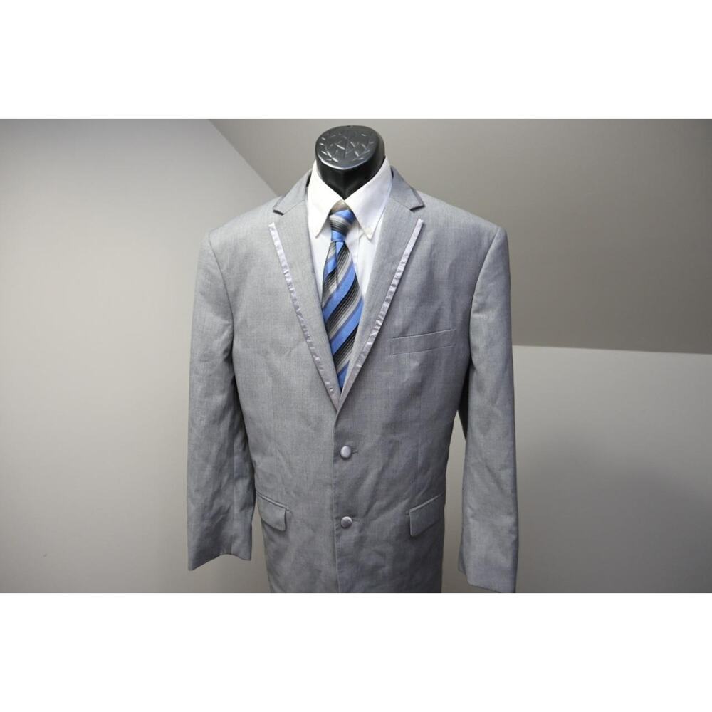 Vinci Slim Fit‎ Tuxedo 2 Piece Suit Pants Jacket Gray Mens Sz 44 x 30 50 R